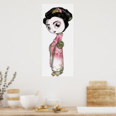 Elegant Sakura Geisha Poster (Keuken)