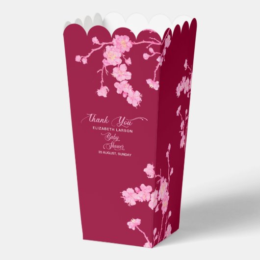 Elegant Sakura Kersenbloesem Baby shower Favor B Bedankdoosjes (Voorkant)