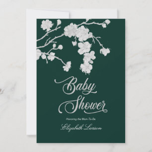 Elegant Sakura Kersenbloesem Baby shower Groen Kaart
