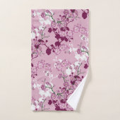 Elegant Sakura Pink Burgundy White Cherry Blossom Bad Handdoek (Handdoek)