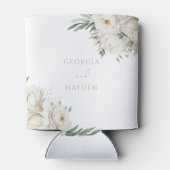 Elegant Salie Blad & Wit Bloemen Bruiloft Blikjeskoeler (Achterkant)