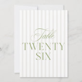 Elegant Salie Groen & Beige Trouw 26 Tafelnummer (Voorkant)