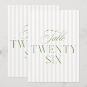 Elegant Salie Groen & Beige Trouw 26 Tafelnummer (Voorkant / Achterkant)