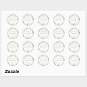 Elegant Salie Groen Bloemen Baby shower Ronde Sticker (Vel)