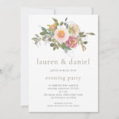 Elegant Salie Groen Bloemen Boeket Avond QR Code Kaart (Voorkant)