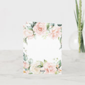 Elegant Salie Groen Blush Roze Bloemen Bruiloft Bedankkaart (Achterkant)