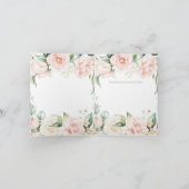 Elegant Salie Groen Blush Roze Bloemen Bruiloft Bedankkaart (Binnen)