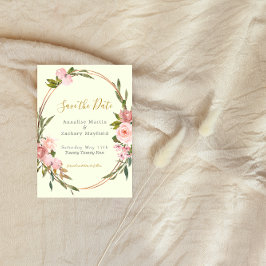 Elegant Salie Groen Blush Roze Bloemen Goud Bruilo Save The Date