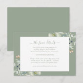 Elegant Salie Groen Botanisch Detail Informatiekaartje (Voorkant / Achterkant)