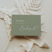 Elegant & salie groen bruidsmeisje voorstel kaart