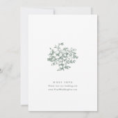 Elegant Salie Groen Frans Rozen Tuin Bruiloft Kaart (Achterkant)