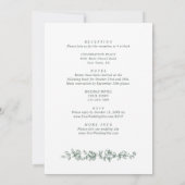 Elegant Salie Groen Frans Rozen Tuin Bruiloft Kaart (Achterkant)