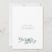 Elegant Salie Groen Frans Rozen Tuin Bruiloft Kaart (Achterkant)