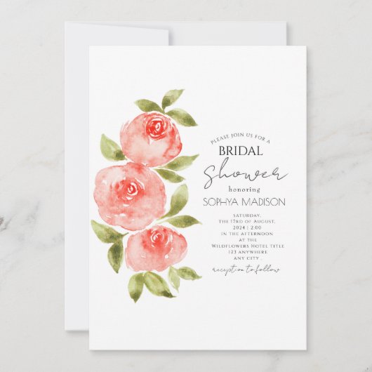 Elegant Salie Groen Koraal Boho Bloemen Vrijgezell Kaart (Voorkant)