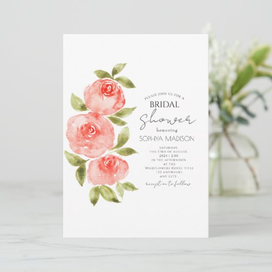 Elegant Salie Groen Koraal Boho Bloemen Vrijgezell Kaart (Staand voorkant)