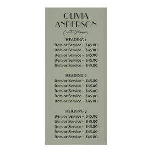 Elegant Salie Groen Neutraal Boho Modern Uniek Reclamekaart