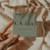 Elegant Salie Groen Neutraal Boho Modern Uniek Vierkante Visitekaartje