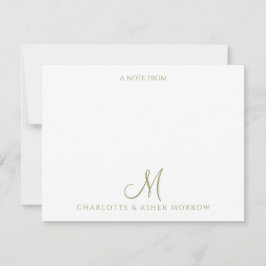 Elegant Salie Groen Vine Patroon Notitiekaartje