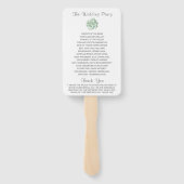 Elegant salie groene succulent huwelijksprogramma handwaaier (Achterkant)