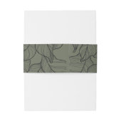 Elegant salie monogram bladeren patroon uitnodigingen wikkel (Achterkant Voorbeeld)