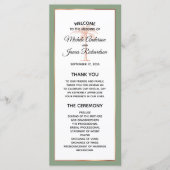 Elegant Salie Roos Goud Koper Palmboom Bruiloft Programmakaart (Voorkant)