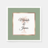 Elegant Salie Roos Gouden Palm Tropische bruiloft Servet (Voorkant)