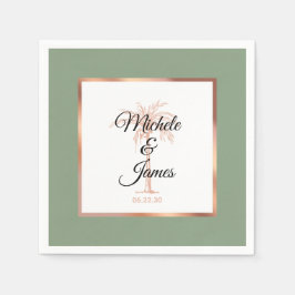 Elegant Salie Roos Gouden Palm Tropische bruiloft Servet