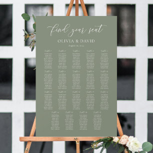 Elegant Saliegroen 19 Tafels Stoelenkaart Poster