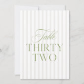 Elegant Saliegroen & Beige Trouw 32 Tafelnummer (Voorkant)