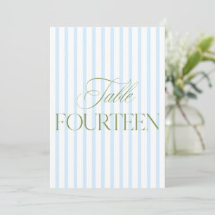 Elegant Saliegroen & Blauwe Trouw 14 Tafelnummer