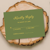 Elegant Saliegroen en Gouden Trouw RSVP