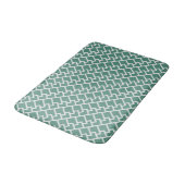 Elegant Saliegroen Geometrisch Patroon Badmat (Gekanteld)