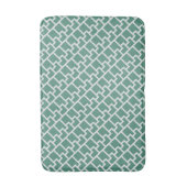 Elegant Saliegroen Geometrisch Patroon Badmat (Voorkant Verticaal)