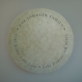 Elegant Saliegroen Goud Retouradres Ronde Sticker