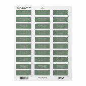 Elegant Saliegroen Huwelijksretouradres Etiket (Full Sheet)