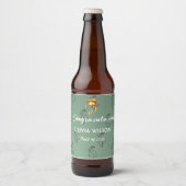 Elegant saliegroene afstudeerflessenlabel - bier etiket (Voorkant)