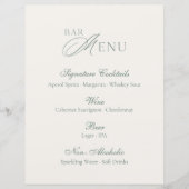 Elegant saliegroene barmenu trouwbord (Voorkant)