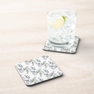 Elegant Saliegroene Eucalyptusbladeren Patroon Bier Onderzetter