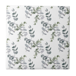 Elegant Saliegroene Eucalyptusbladeren Patroon Tegeltje
