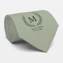 Elegant Saliegroene Monogram voor Huwelijksambtena