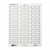 Elegant Saliegroene Strepen Adres Etiket (Full Sheet)