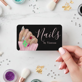 Elegant Salon Branding Premium Nail Artist Visitekaartje