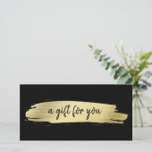 Elegant Salon Business Black Gold Cadeaubon (Staand voorkant)
