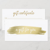 Elegant Salon Business Gold Cadeaubon (Voorkant / Achterkant)