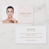 Elegant Salon en Spa Pink Lattice Photo Card Visitekaartje (Voorkant / Achterkant)