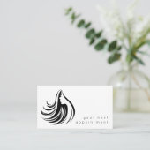 Elegant Salon Hair Stylist Logo Benoeming Visitekaartje (Staand voorkant)
