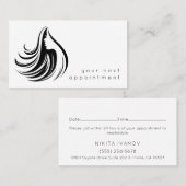 Elegant Salon Hair Stylist Logo Benoeming Visitekaartje (Voorkant / Achterkant)