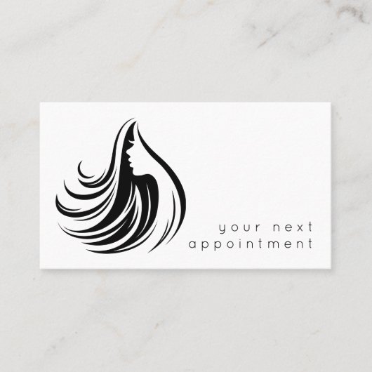 Elegant Salon Hair Stylist Logo Benoeming Visitekaartje (Voorkant)
