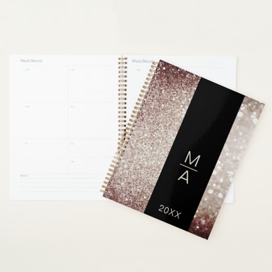 Elegant Salon Monogram Glitter Planner (Display)