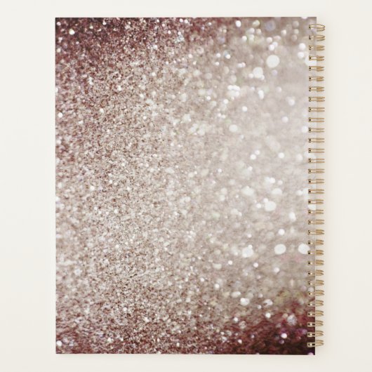 Elegant Salon Monogram Glitter Planner (Achterkant)